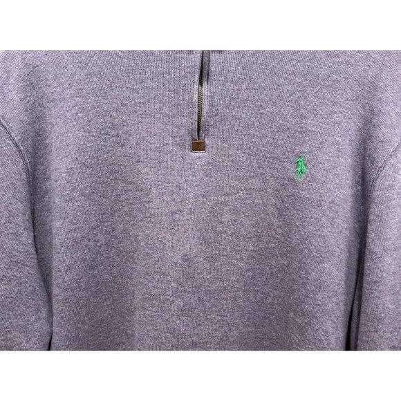 Polo Ralph Lauren 1/4 Zip Pullover Size Large Men's Purple Long Sleeve - Picture 3 of 8